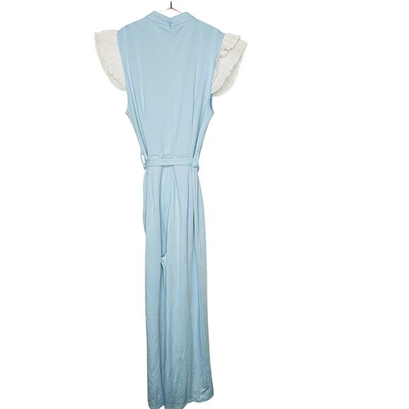 AREA STARS Light Blue Ruffle Sleeve V-Neck Cap Sleeve Jumpsuit Playsuit Size S - Picture 8 of 16